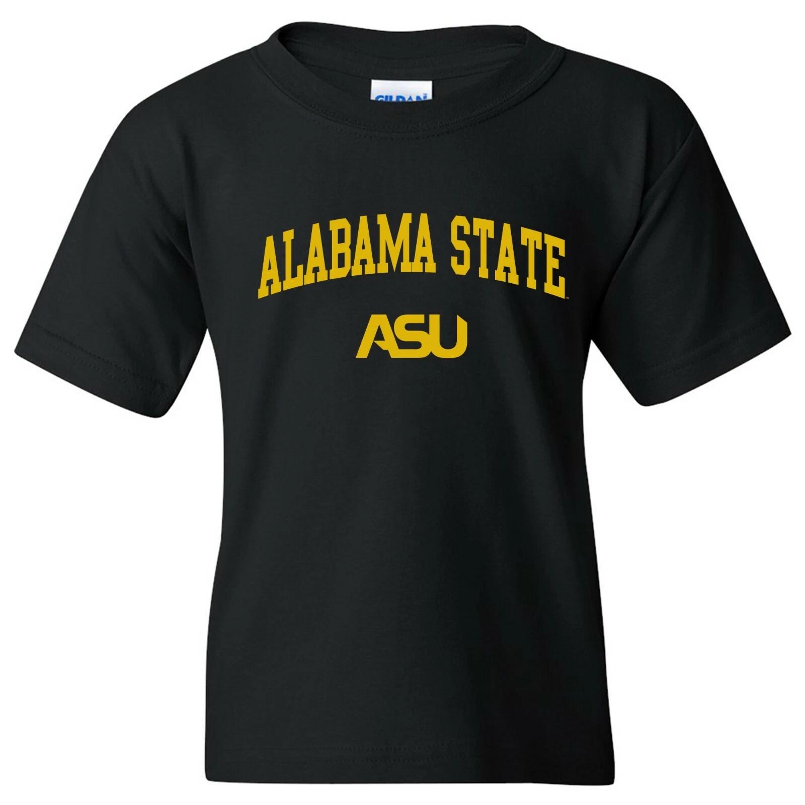 Alabama State Hornets Arch Logo Licensed Unisex Youth T-Shirt - Black S