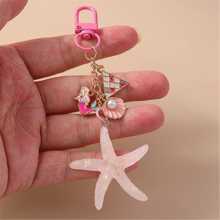 Creative Keychain Shell Car Key Rings Starfishes Key Chain Bag Charm Backpack Pendant Jewelry Accessories