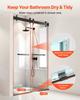 Frameless Shower Door, 1219 mm W x 1930mm H, Shower Sliding Glass Door with 10 mm Thick Clear Tempered Glass, Noiseless Shatterproof Nano Coating,