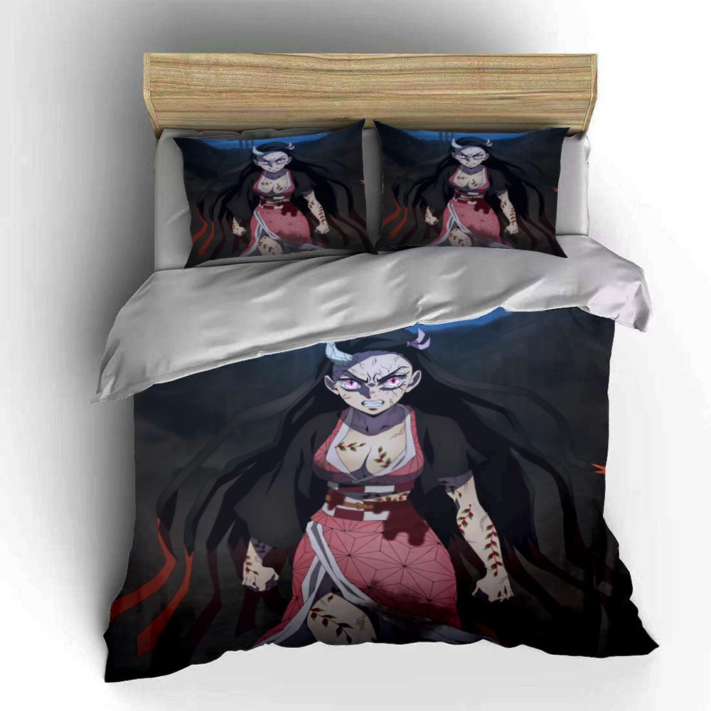 Demon Girl Anime Bedding Set Bedding set (1 duvet cover, 2 pillowcases, duvet not included)