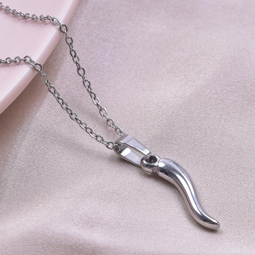 

1Pc Stainless Steel Vintage Lucky Horn Cornicello Pepper Pendant Necklaces Gothic Italian Chilli Aesthetic Collares Jewelry