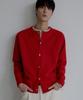 Nodu Raglan Herasi Round Crop Cardigan [Red]