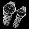 Men's Women's Couple Lover Elastic Alloy Quartz Analog Wrist Watch Fashion Gift