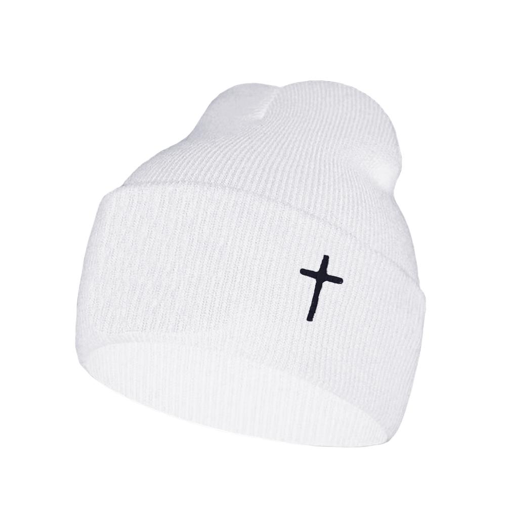 1pc Winter Knitted Cap Soft Warm Ski Hat Unisex Autumn Winter Warm Casual Hats Crochet Embroidery Cap
