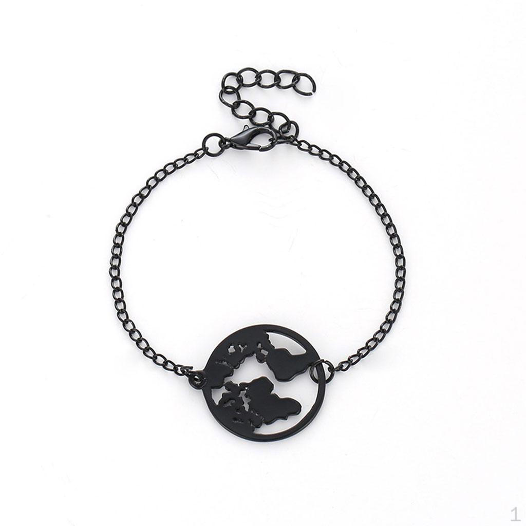 

Round Pendant Women Adjustable Chain Bracelet чорний