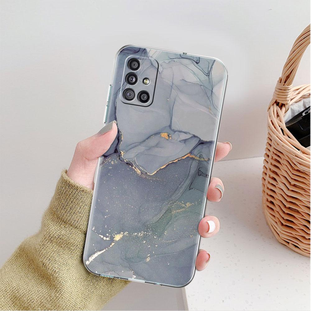 Marble Pattern Luxury Cool Clear Case For Samsung Galaxy A52 A12 A51 A32 A21s A71 A32 A22 A50 A70 A31 A72 5G Phone Cover