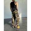 And American Retro Camouflage High Street Loose Straight Large Pocket Fashion Brand All-Match Overalls Men's and Women's High Waist Slimming Pants