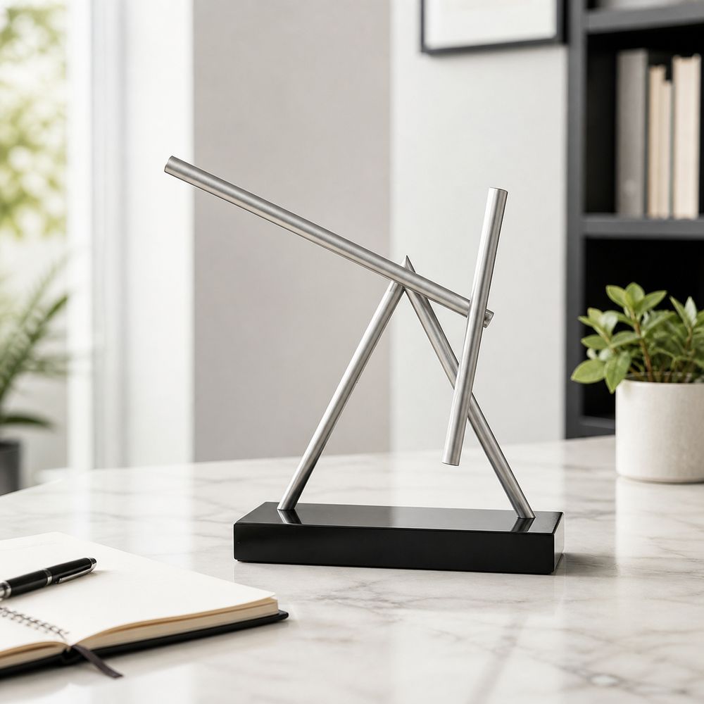 Metal Perpetual Motion Ornament Rotating Structure Desktop Ornament Balance Sculpture Home Decor
