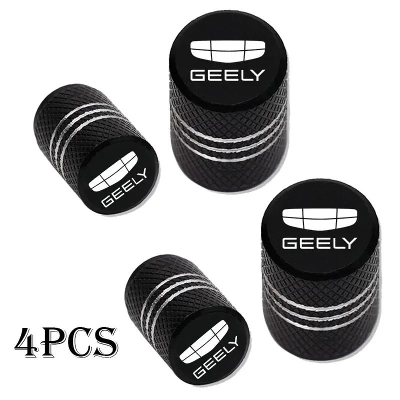 4pcs Car Wheel Tire Valve Caps Tyre Stem Covers Airdust Waterproof for Geely Atlas Coolray Emgrand EC7 EC8 X7 EX7 CK2