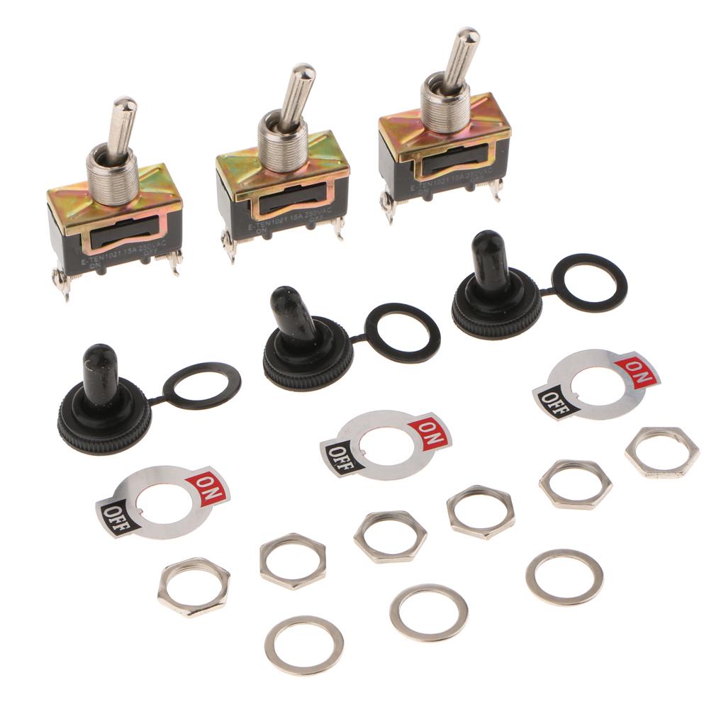 Buy ETEN1021 250V AC 15A Toggle Switch 2 Terminal Pin ON/OFF Waterproof ...