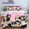 Anime Pattern Bedding Quilt Set Quilt Cover Pillowcase Home Decoration Birthday Gift (1 * Duvet Cover + 2 * Pillowcase, Without Core)