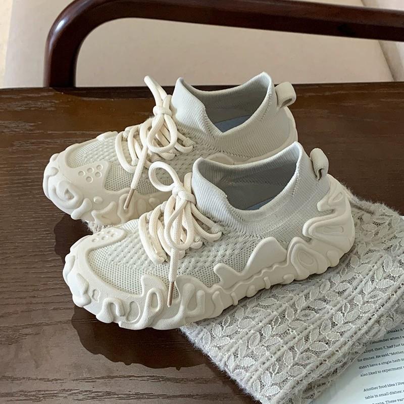 Fashion Women's Sports Shoes Comfortable Lightweight Sneakers Breathable Mesh Platform Shoes Fashion Women's Outdoor Casual Shoes