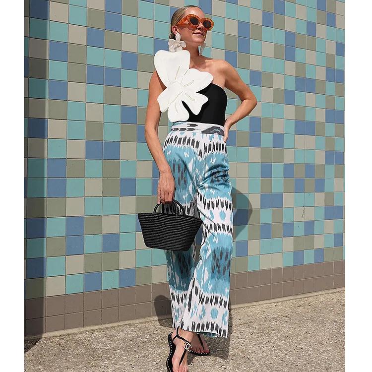 Evropské a americké dámské jednodílné plavky s jedním ramenem, perlovým květem, zeštíhlující – rychleschnoucí, prodyšné, lehké a sexy