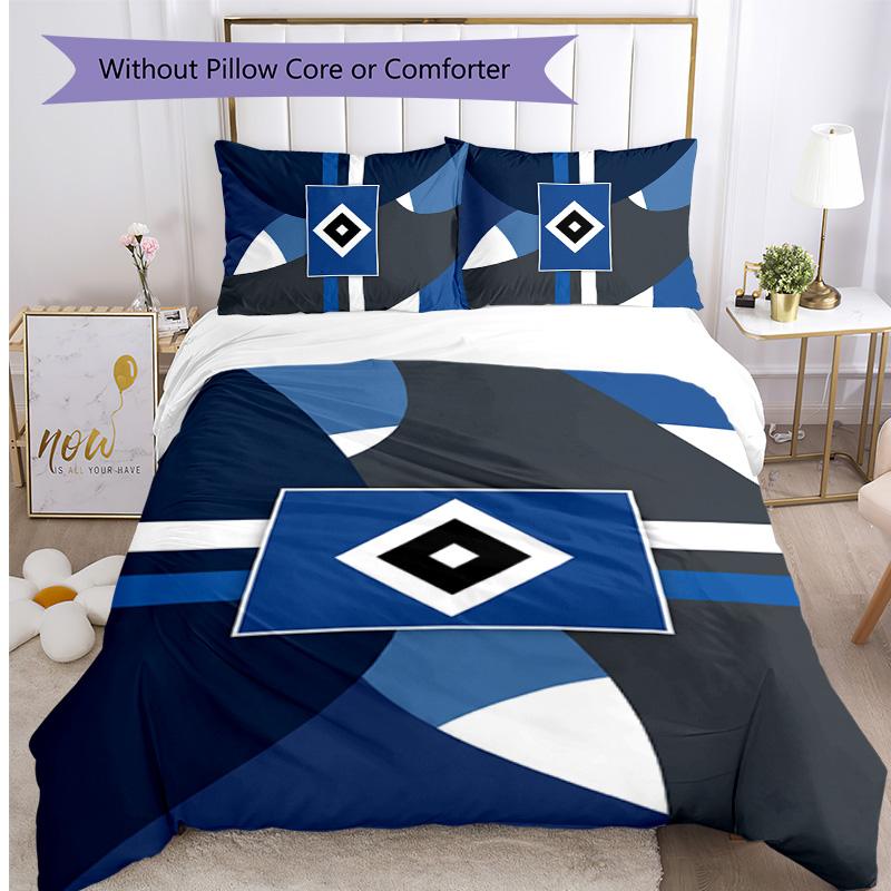 Hamburger SV Football Printed 3 Pieces Bedding Set, Comfortable Skin Friendly Bedroom Duvet Cover Set
