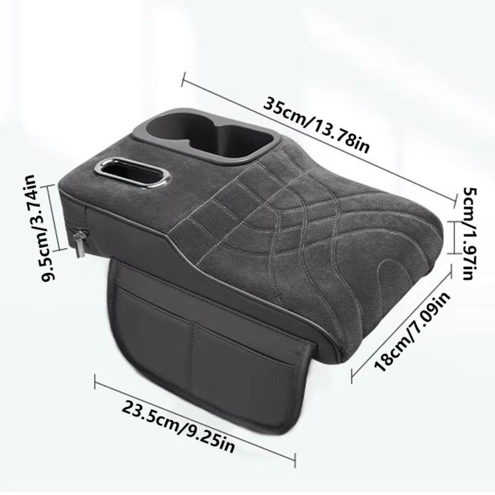 Tissue Box Car Armrest Box Velvet Surface Armrest Height Increase Pad  Console Organizer