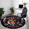 1PC Tiger Crown Emblem Office Round Rug, Non Slip, Soft and Durable Office Rug for Interior Decoration, Perfect for Office