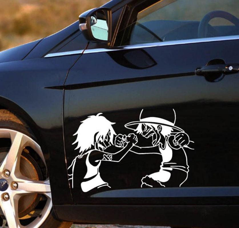 Premium Quality One Piece Portgas D Ace Car Body Sticker Reflective Design For Classic Appeal
