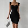 Women European American Style Sexy Sleeveless Knit Bodycon Suspender Mini Dress