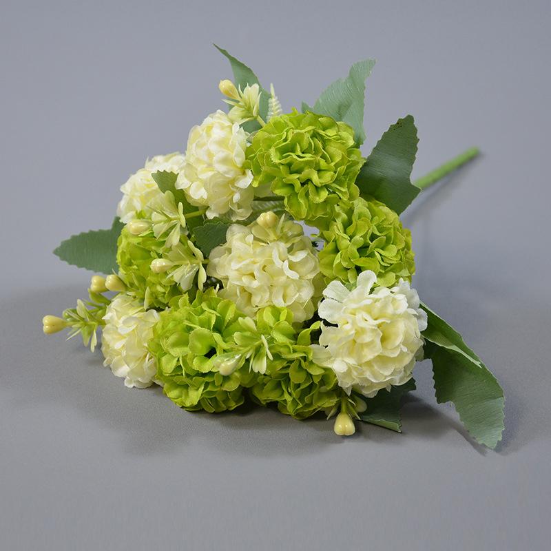15 flower head artificial flower silk hydrangea white wedding small bouquet fake flower party DIY decoration