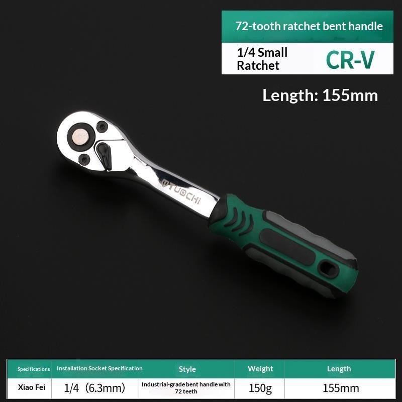1Pcs 1/2 1/4 3/8 Flying Wrenches 24/72 Tooth Quick Ratchet Wrench Two-Way Socket Wrench Repair Tools For For Vehicle Bicycle