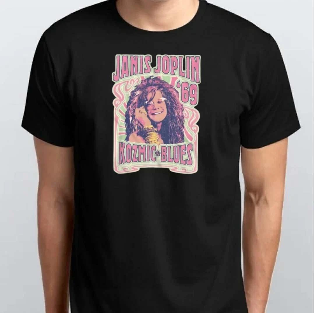 

Rock Musician, Janis Joplin Punk American 100% Cotton T-shirt Mens Tees Top S M L XL XXL 3 4 XL Black 4XL