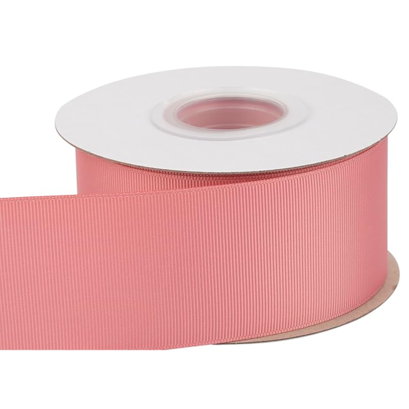 [Tekdeere]Width 50mm Solid Dusty Rose Grosgrain Ribbon, Perfect for Gift Wrapping, Sewing, Hair Accessories, Wedding Decorations - 22 Meters/roll