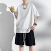 Summer Short Sleeve T-Shirt and Shorts Set   Solid Color Tracksuits Loose Oversized Men's  Sets Casual Sports Suit