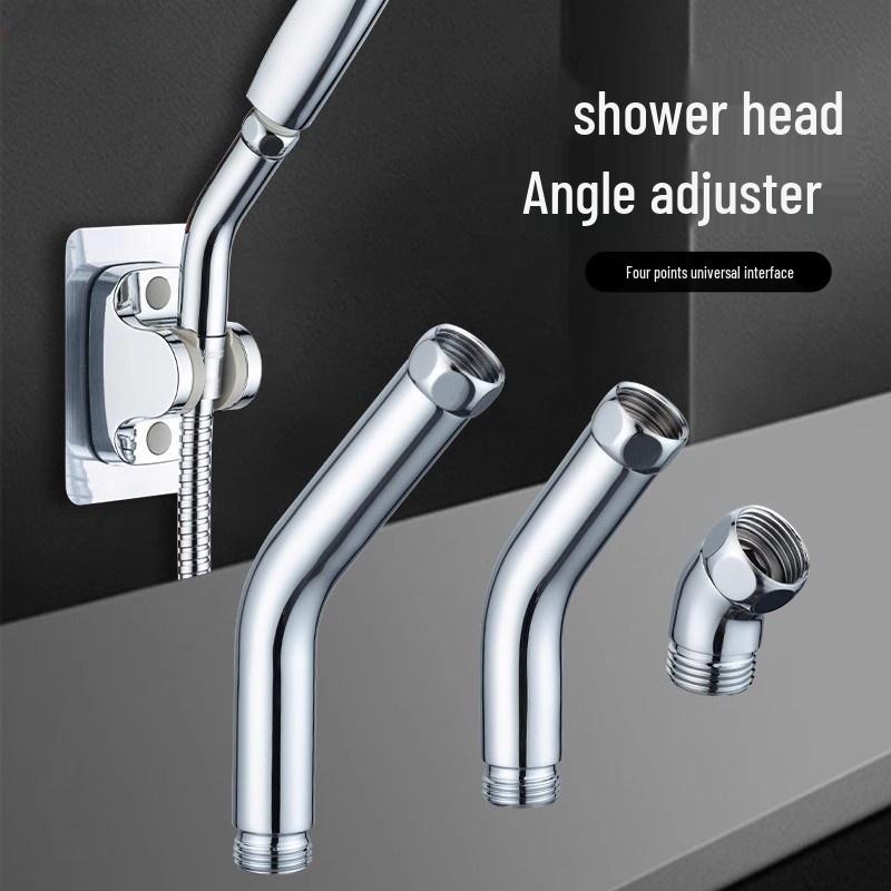 Adjustable 5-Degree Split Angle Copper Elbow Handheld Shower Head with Rotating Top Spray