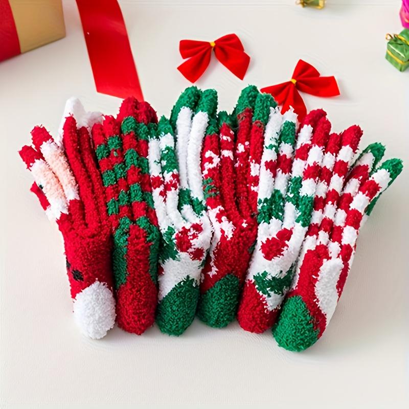 6 Pairs of Women's Christmas Cold Resistant and Warm Home Soft Floor socks,Party & Holiday DIY Decorations,Christmas Gift