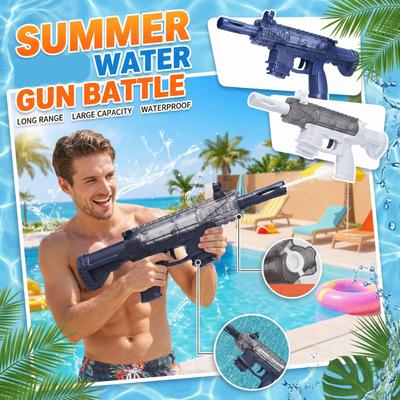 Water Gun Rapid Fire Toy Blaster with Pump Action Mechanism and Detachable Magazine for Outdoor Water Play and Summer Activities