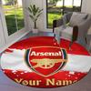 Arsenal F Benutzerdefinierter Name Runder Teppich, Teppich für Wohnzimmer Schlafzimmer Sofa Spielzimmer Dekoration, Rutschfeste Fußmatte