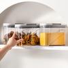 1pc Plastic Sealed Tank Grain Storage Tank with Handle Stackable Rice Storage Jar Food Container Kitchen Organizer Tea Canister
