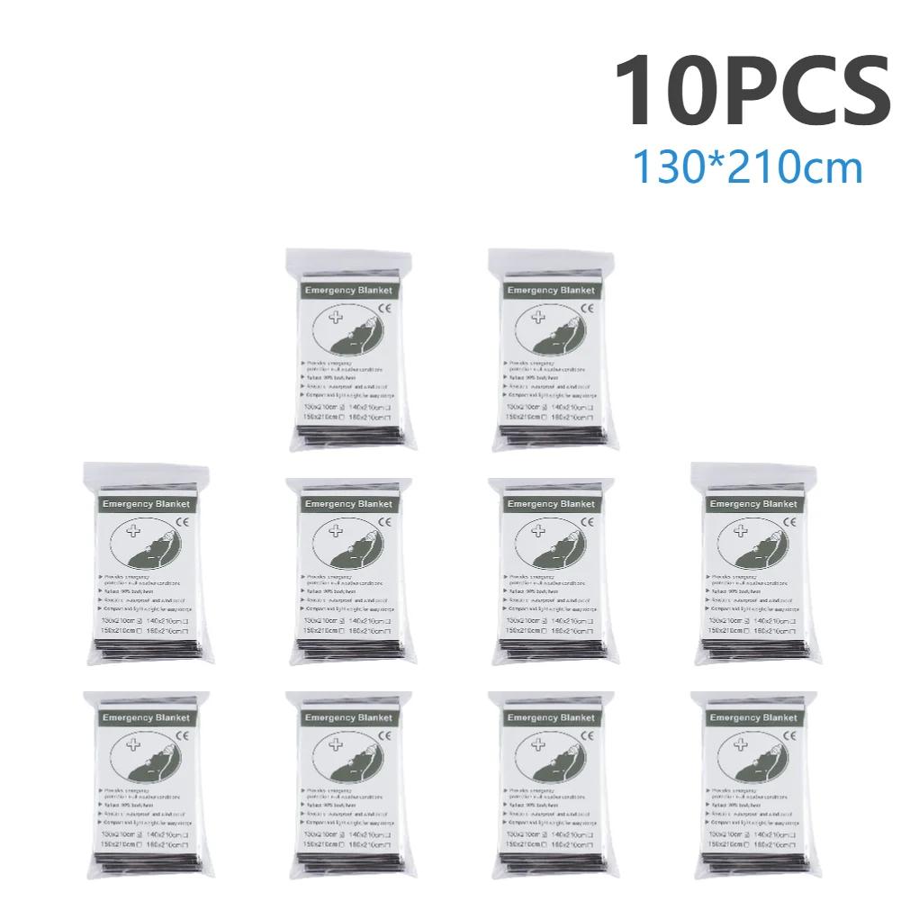 10 Pcs Gigantic Space Blanket Keeps You Warm Foil Mylar Thermal Blanket Emergency Supplies Silver Foil Blanket for First Aid
