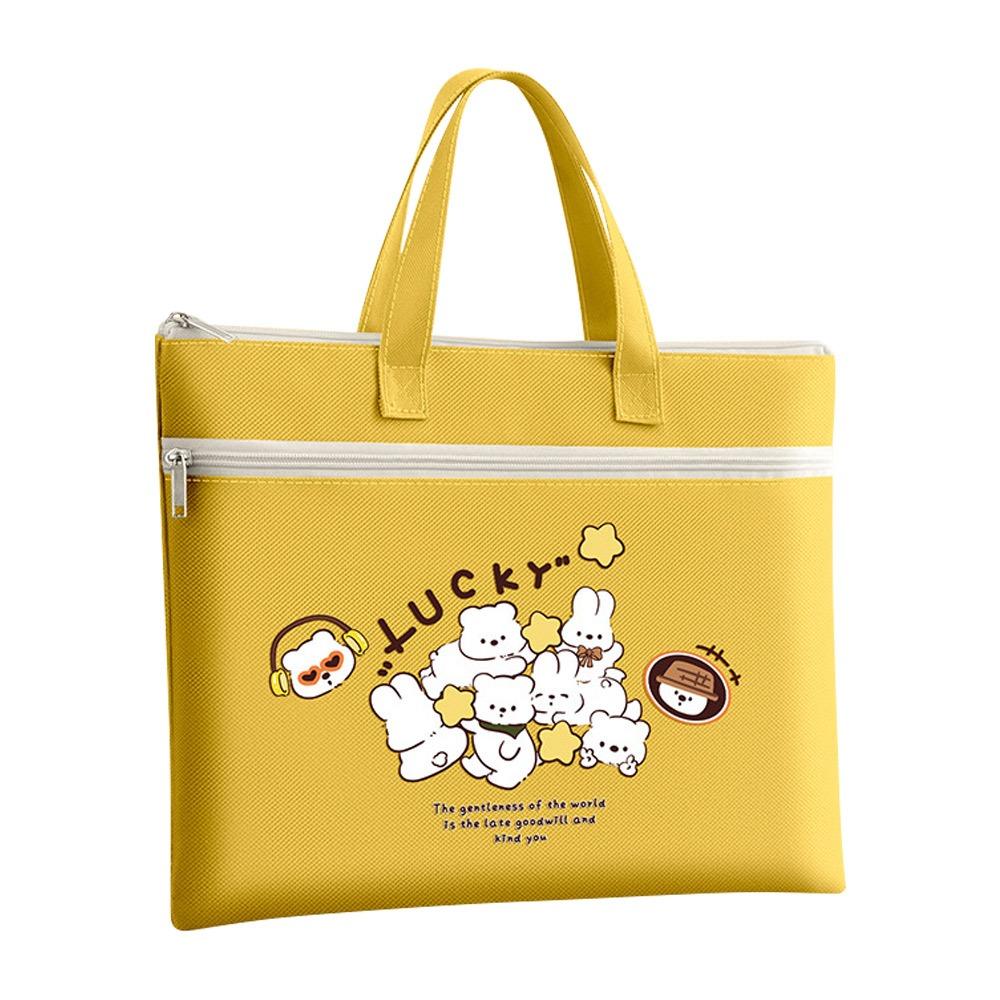 Doppellagige Tragetasche für die Schule, Canvas-Aktentasche, süße A4-Aktentasche, Lernbedarf