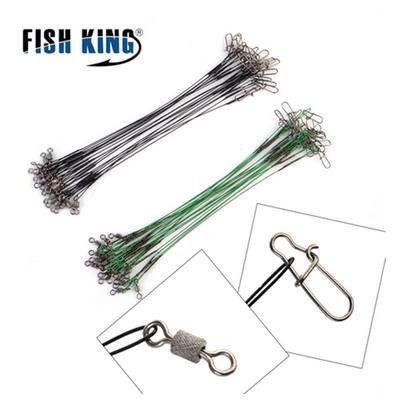 20 stücke 16/20/25 cm Anti-biss Stahl Draht Führer Leinen Für Angeln 50LB Mit Schwenk angeln Locken Zubehör Pike Bass