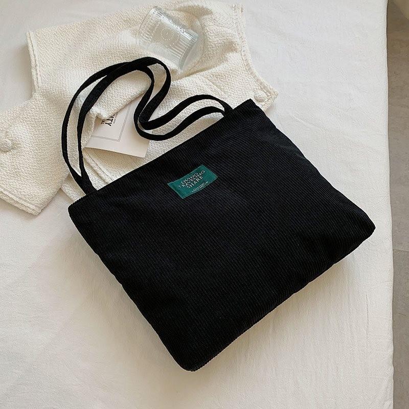 Stylish Corduroy Large Capacity Shoulder Bag For Women Perfect For School And Daily Use