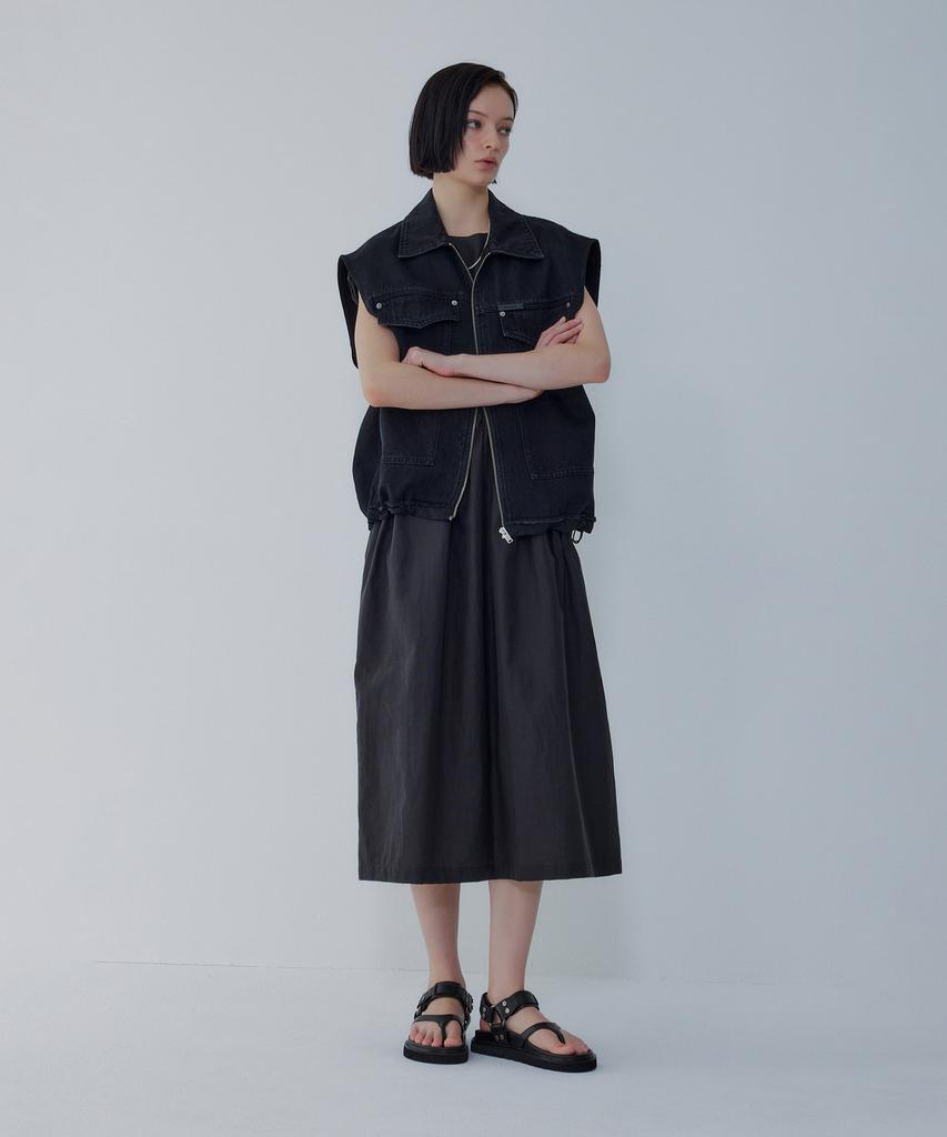 Bobeu Voluminous Shirred Long Dress_Black 7156237002