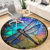 1PC Dragonfly StainedGlass Office Round Area Rug,  Mat Suitable ForOffice, Under Office Chairs Bedroom Living Room Home Decor, Room Deco