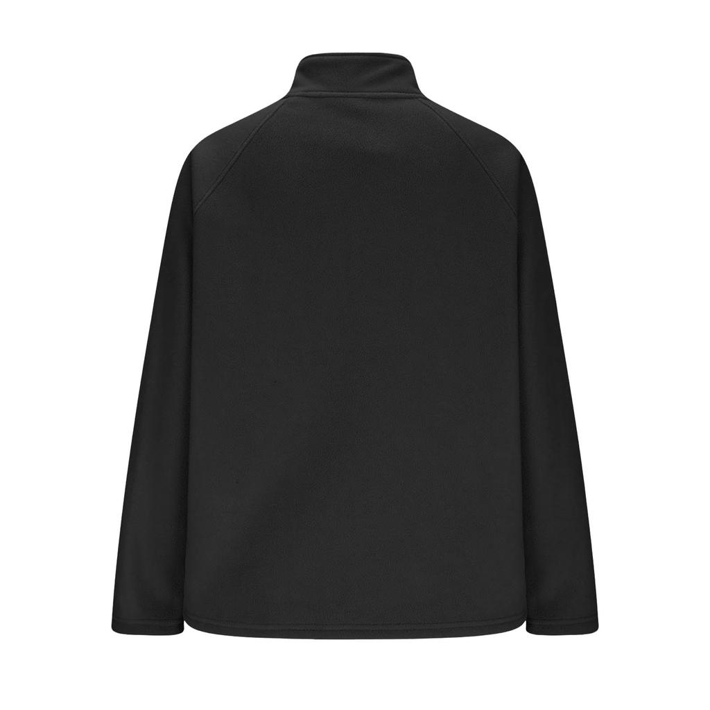 Women's Casual Stand Collar Zipper Velvet Solid Color Long Sleeve Top