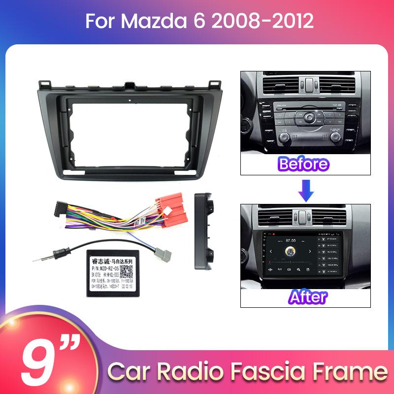 

Car accessories - Harness trim Panel Center console Kit 9inch Car Radio Car multimedia Player Frame Cable For Mazda 6 2008 2009 2010 2011 2012
