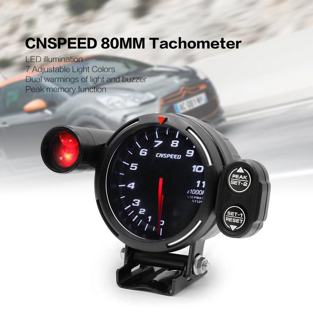 Buy CNSPEED Tachometer 08000 RPM Gauge 7 Colors Light High Speed