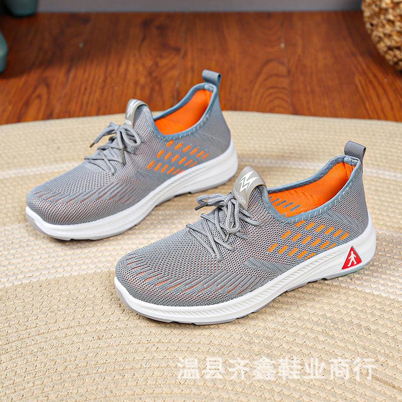 New work men's and women's same shoes non-slip walking shoes men's sports and leisure running shoes soft sole breathable mesh single shoes