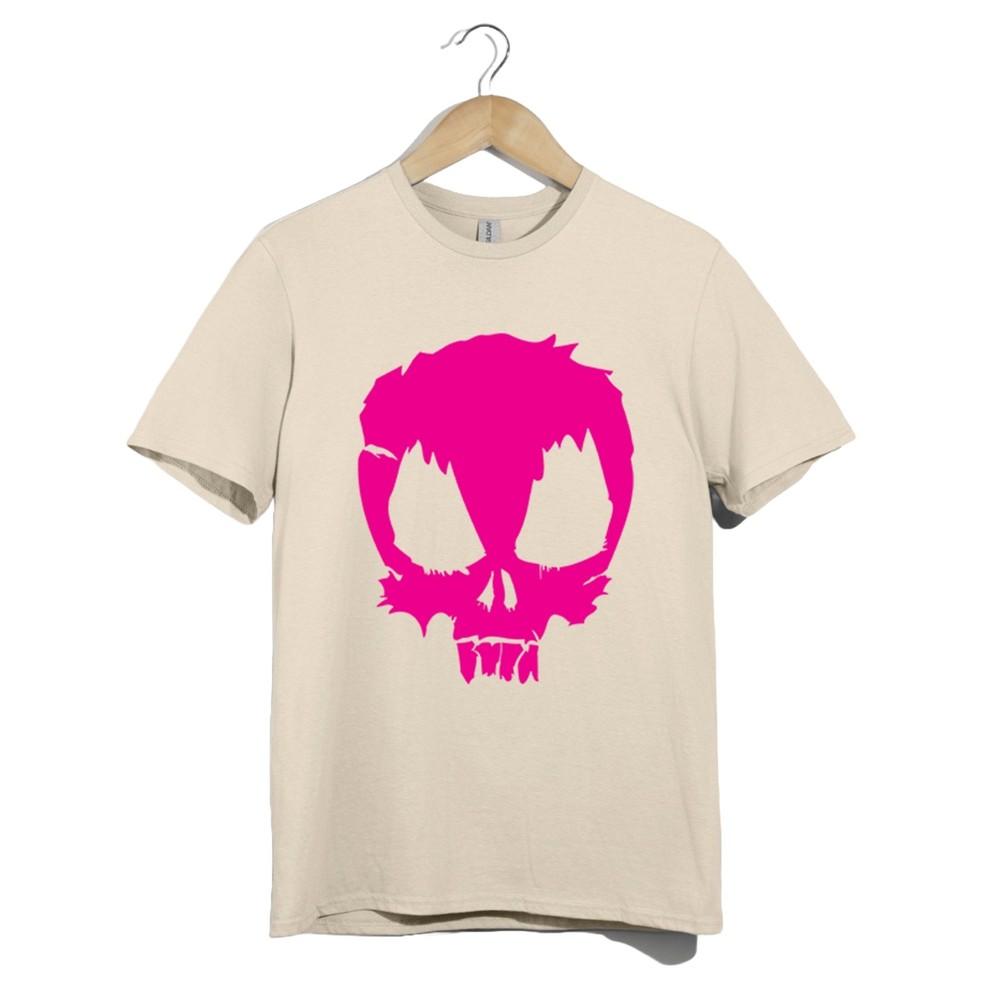 

Pink Skull T Shirt Unisex Bold Neon Punk Graphic Edgy Streetwear Biker Gift Tee 4XL