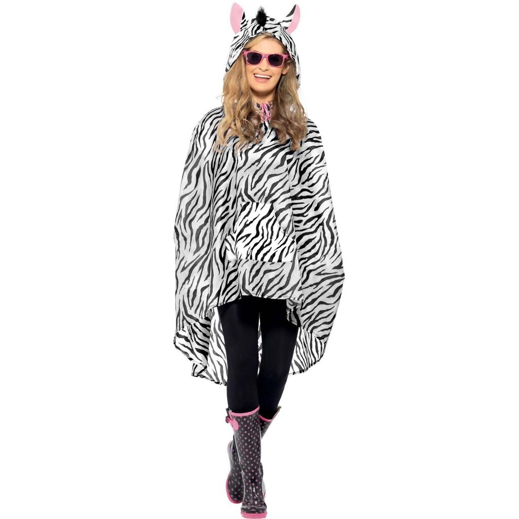 Smiffys Unisex Adult Zebra Costume Poncho
