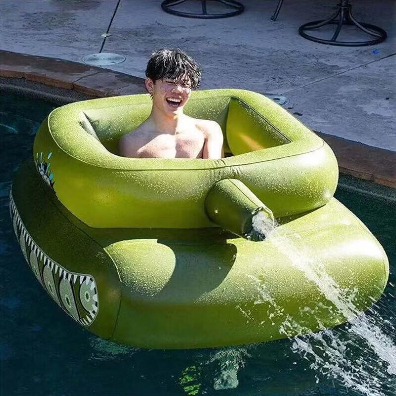 Inflatable Tank Pool Float with Sprinkler