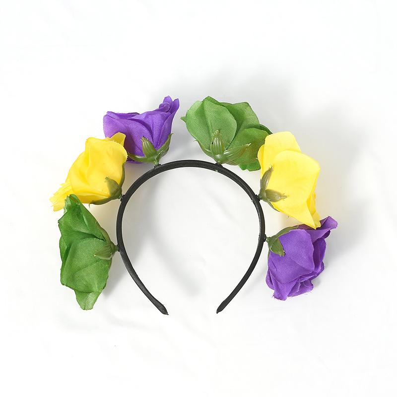 1pc Carnival Rose Flower Headbands, Bridal Headbands, Holiday Hair Accessories, Holiday Party Simulation Flower Hair Accessories