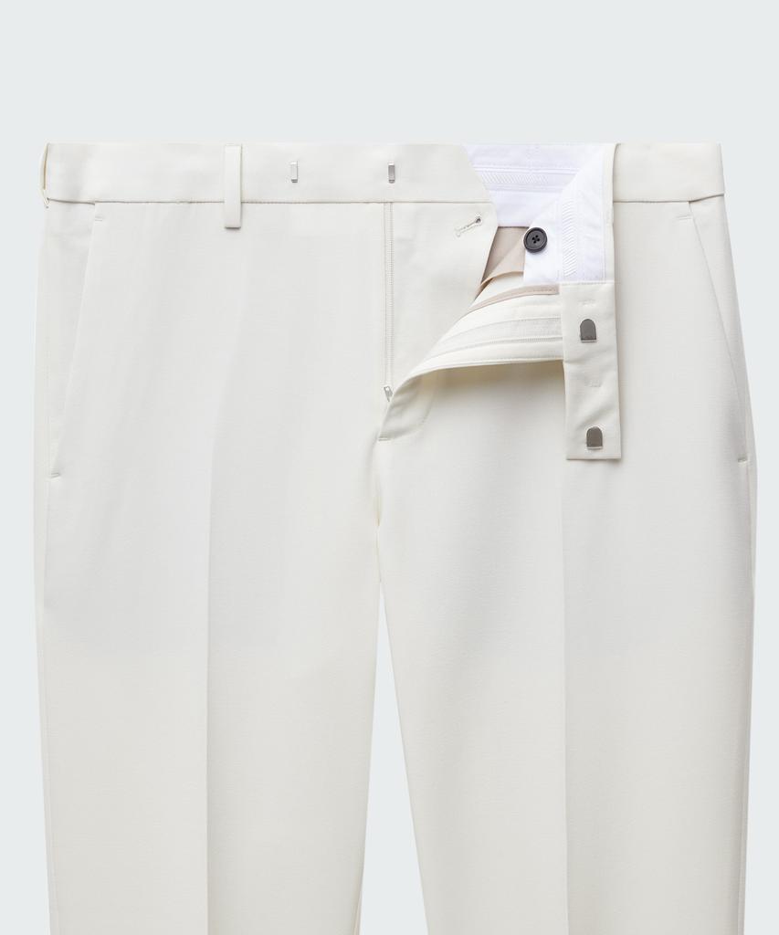 Musinsa Standard Lightweight Tapered Hidden Banding Crop Slacks [Cream]