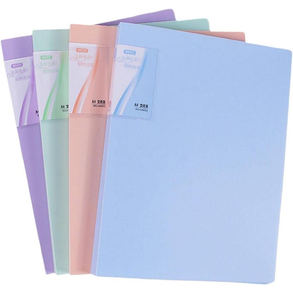 A4 File Folder 100 Pages Document Folder Portable Test Paper Collection Book Stationery Supplies
