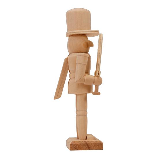 Unfinished Nutcracker Soldier Figure Unpainted Nutcracker Soldier Wooden DIY Nutcracker Figurine for Christmas Decoration Craft