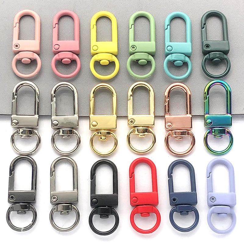 1Pcs Mix Candy Color Snap Rotating Lobster Clasp Hooks Metal Plated Diy Jewelry Making Accessories For Keychain Handbags